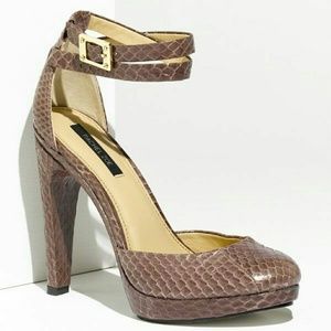 Rachel Zoe Cole Snakeskin Ankle-Strap Pump